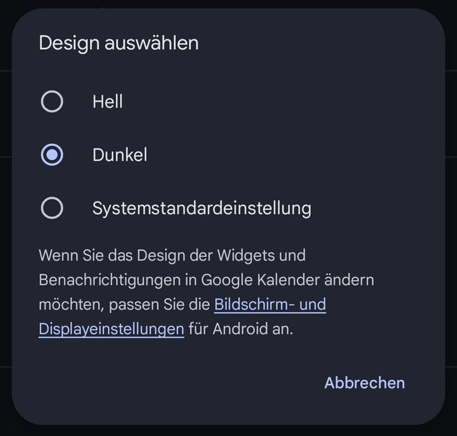Wählt hier „Dunkel“ aus. Wählt hier „Dunkel“ aus.