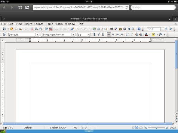 OpenOffice iPad Webapp Screenshot OpenOffice iPad Webapp Screenshot