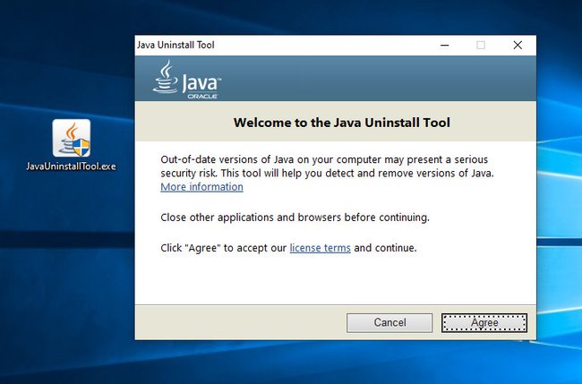 Mit dem Uninstall-Tool von Oracle deinstalliert ihr Java von eurem PC. Bild: GIGA Mit dem Uninstall-Tool von Oracle deinstalliert ihr Java von eurem PC. Bild: GIGA