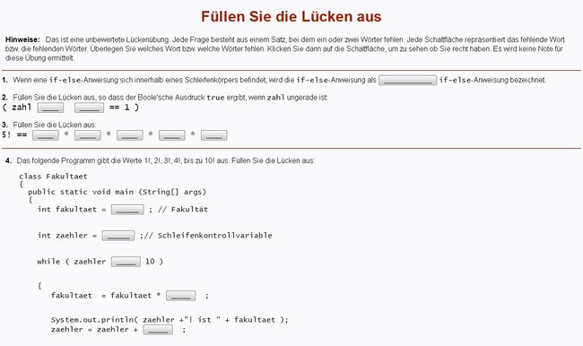 Java programmieren lernen und sein Wissen in Tests und Quizaufgaben prüfen Java programmieren lernen und sein Wissen in Tests und Quizaufgaben prüfen