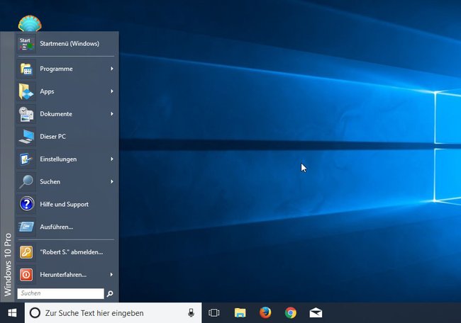 Das Startmenü aus Windows 95 / 98 in Windows 10 Das Startmenü aus Windows 95 / 98 in Windows 10