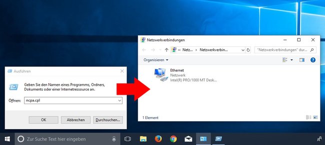 Über den Ausführen-Dialog öffnet ihr die Netzwerkverbindungen sehr schnell. (Bildquelle: GIGA) Über den Ausführen-Dialog öffnet ihr die Netzwerkverbindungen sehr schnell. (Bildquelle: GIGA)