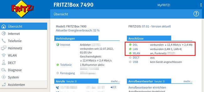 Hier seht ihr, ob die Internetverbindung funktioniert. (Bildquelle: GIGA) Hier seht ihr, ob die Internetverbindung funktioniert. (Bildquelle: GIGA)