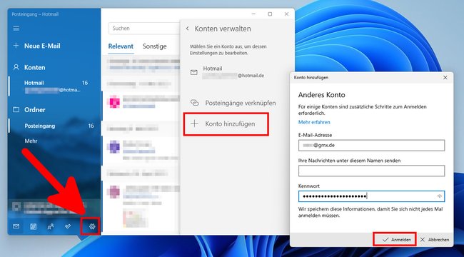 Windows 11: So richtet ihr ein neues E-Mail-Konto in der Mail-App ein. (Bildquelle: GIGA) Windows 11: So richtet ihr ein neues E-Mail-Konto in der Mail-App ein. (Bildquelle: GIGA)