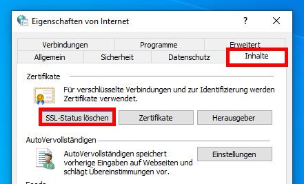 Hier löscht ihr den SSL-Status in Windows. (Bildquelle: GIGA) Hier löscht ihr den SSL-Status in Windows. (Bildquelle: GIGA)