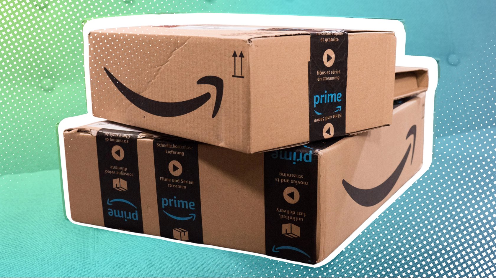 Amazon-Paket mit Hintergrund