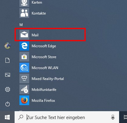 Klickt hier auf „Mail“.