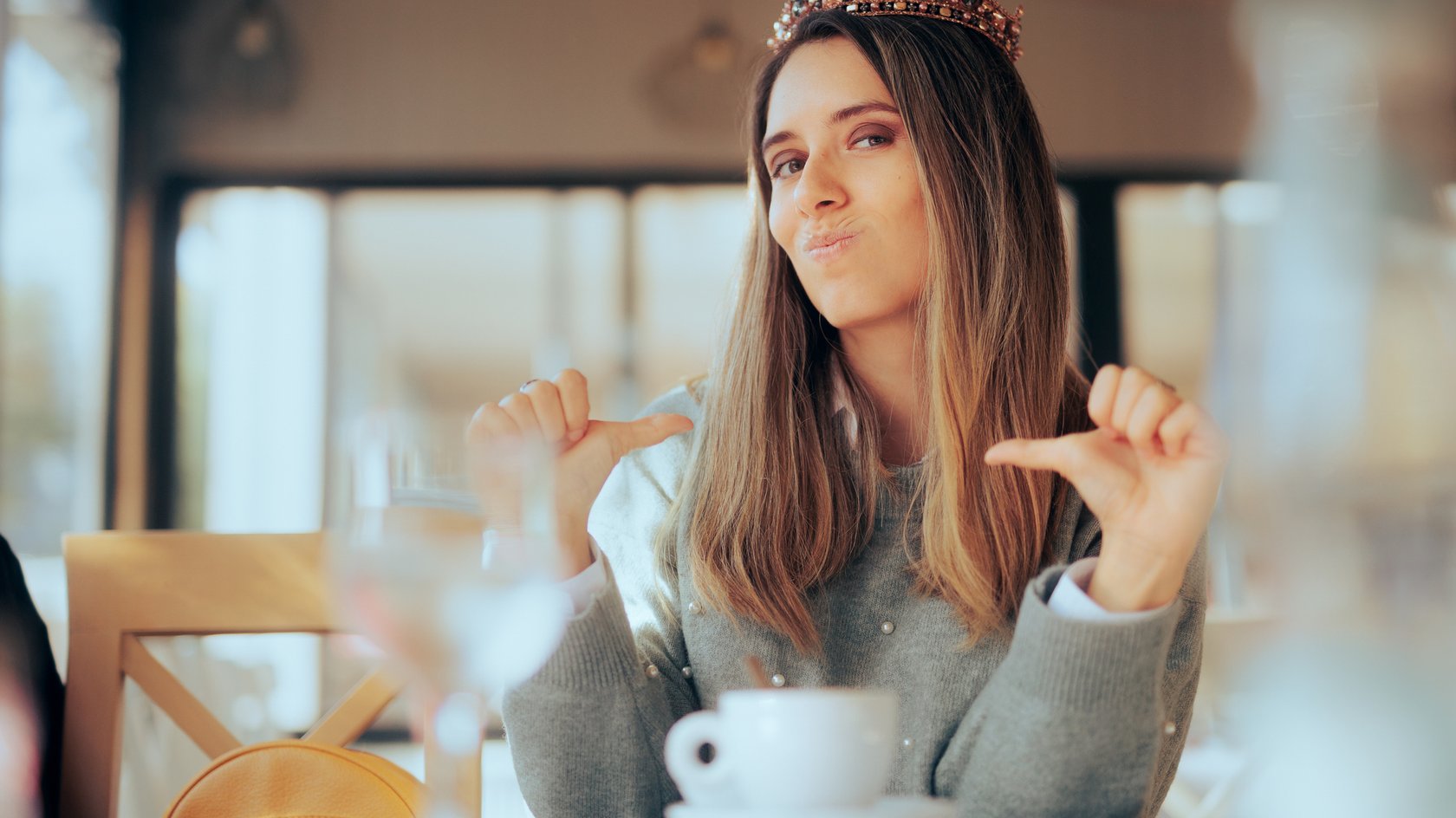 Entitled Woman Feeling Important Acting Arrogant Like a Queen
